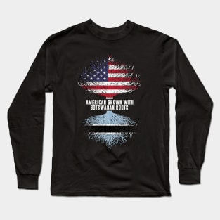 American Grown with botswanan Roots USA Flag Long Sleeve T-Shirt